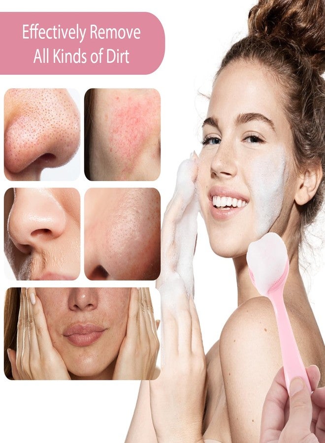 Aeaocvo 2 Pack Face Scrubber for Women, Soft Silicone Face Cleansing Brush, Manual Scrubber Exfoliator for Sensitive Skin Deep Cleaning Care, Face Cleansing Brush for Makeup Residues Removal - Image 5